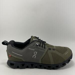 On Cloud 5 Waterproof Running Shoes Womens Size 8 Olive Green Slip On Athletic